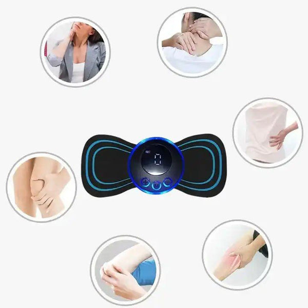 8-Mode Electronic Butterfly Pulse Massager – Mini EMS Muscle Stimulator for Neck, Shoulder & Body