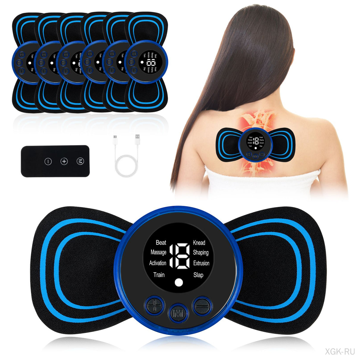 8-Mode Electronic Butterfly Pulse Massager – Mini EMS Muscle Stimulator for Neck, Shoulder & Body