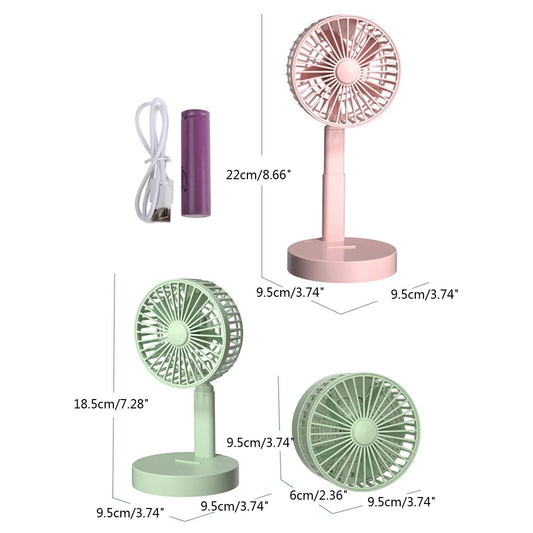 Portable USB Rechargeable Folding Desk Fan – Adjustable Mini Table Fan